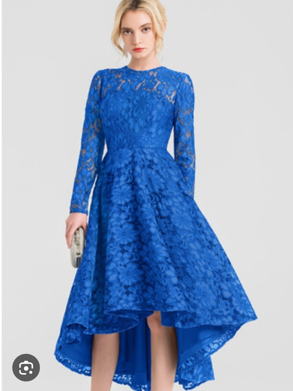 JJs House Royal Blue Lace High-Low Dress